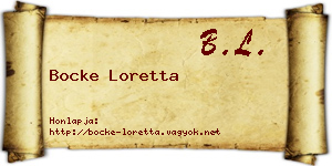 Bocke Loretta névjegykártya